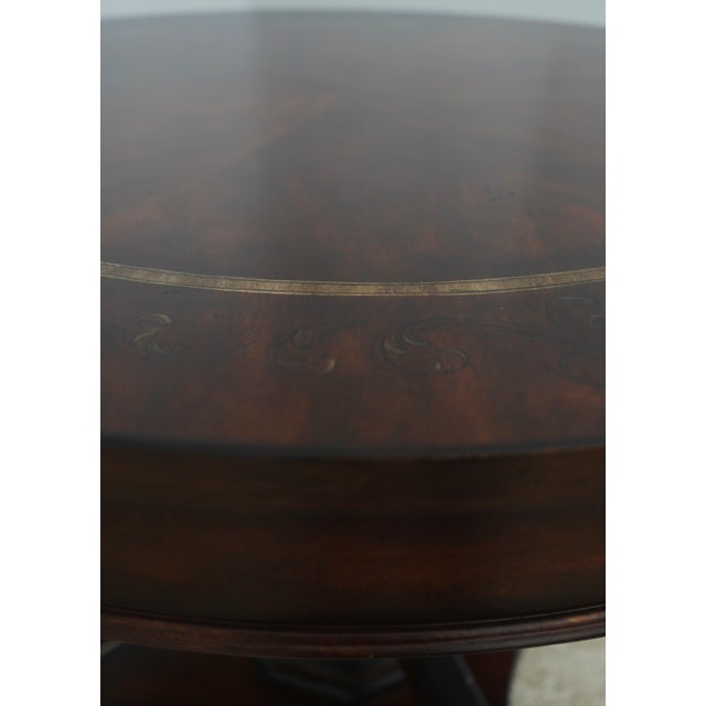 Drexel Round French Empire Mahogany Inlaid Pedestal Center Table For Sale - Image 10 of 12
