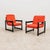Pierrot Armchairs in Lacquered Wood and Red Fabric from Schirolli, 1980s, Set of 2 For Sale - Image 9 of 12