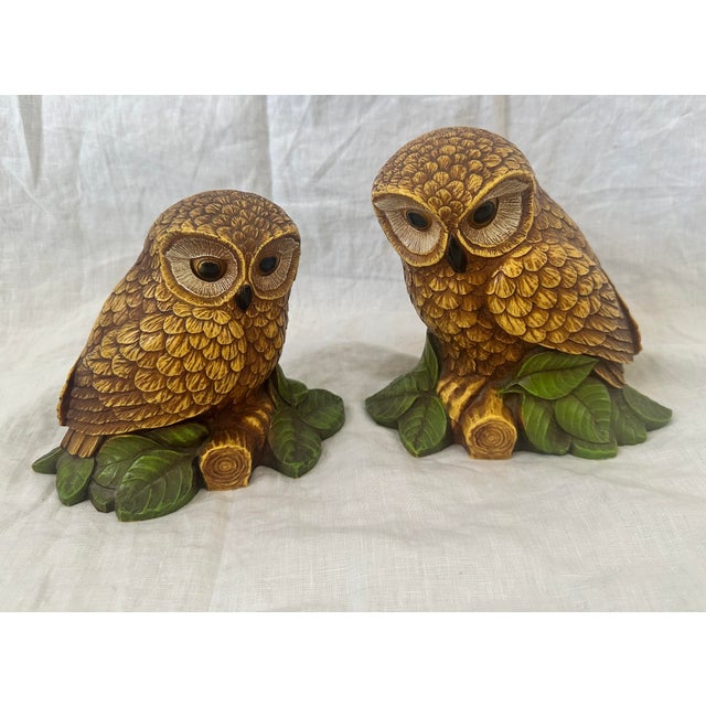 Plastic 70's MCM Homco Pair of Owls For Sale - Image 7 of 7