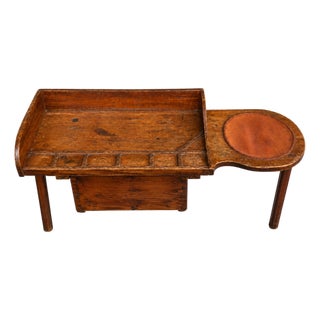 Late 19th Century American Primitive Cobbler’s Bench With Leather Seat & Storage Drawer For Sale