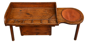 Late 19th Century American Primitive Cobbler’s Bench With Leather Seat & Storage Drawer