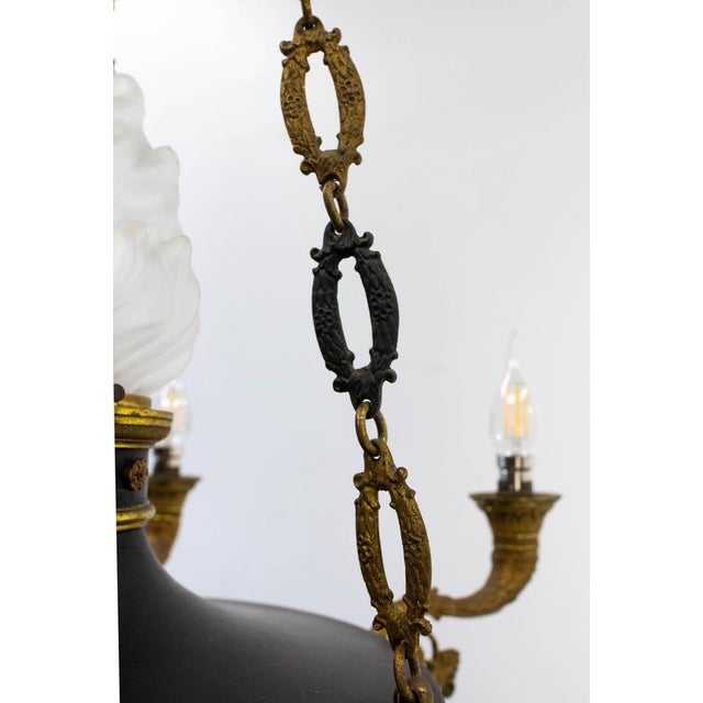 French Empire Style Lustre Bronze and Glass Chandelier, 1890 For Sale - Image 14 of 17