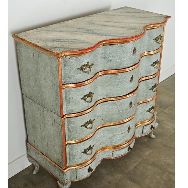 Italian 20th Century Painted & Gilt Chest of Drawers For Sale - Image 9 of 12