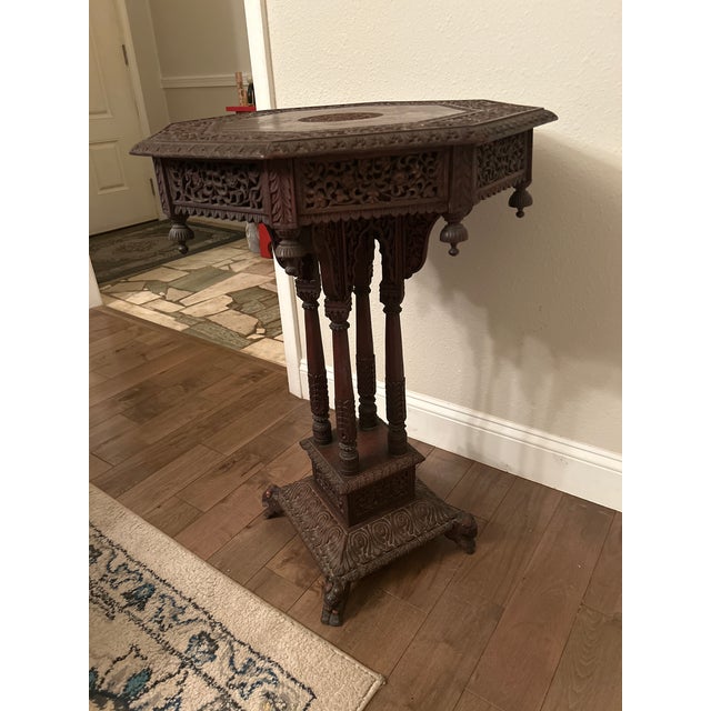 Antique Asian Lamp table For Sale - Image 6 of 6