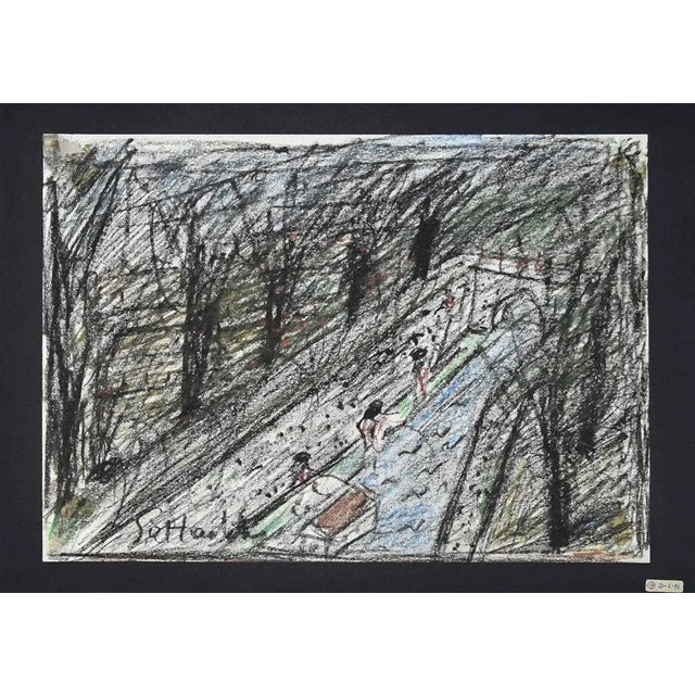Lungotevere is an original Contemporary artwork realized by Nazareno Gattamelata in the 1970s. Original colored oil...