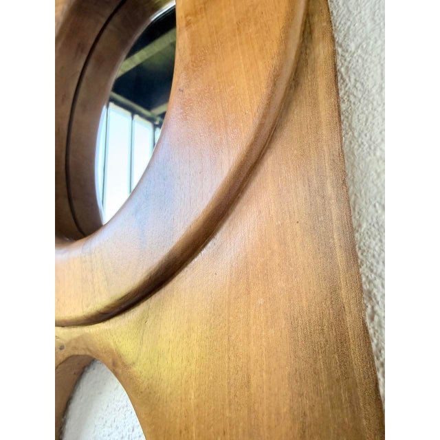 Organic Walnut Mirror, 1960s For Sale - Image 16 of 18