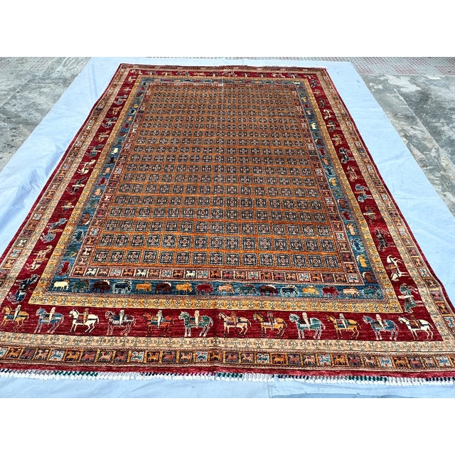 This exquisite hand-knotted wool area rug features a classic Sultanabad design with an elegant Chobi finish. The central...