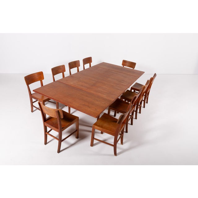 Large Mid-Century Modern Danish Dining Set from Illums Bolighus, 1960s, Set of 10 For Sale - Image 9 of 18