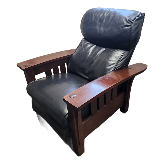 Stickley Mission Style Bow Arm Manual Reclining Chair Recliner /Second Chair For Sale