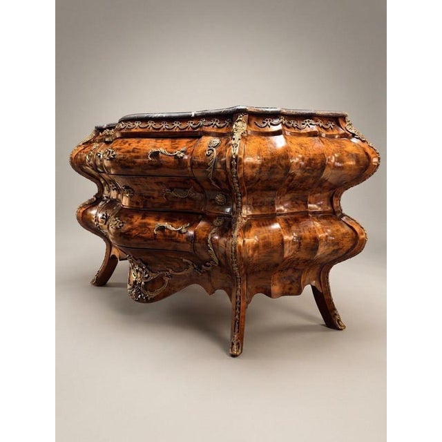 Metal Large French Bombe Chest of Drawers with Marble Top For Sale - Image 7 of 7