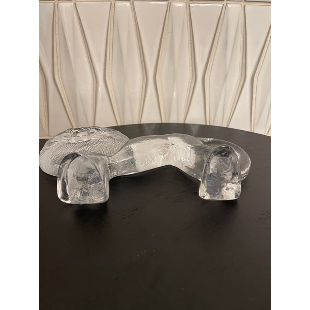 Vintage Kosta Boda Glass Lion Paperweight/Figurine - Zoo Series Crystal - 10" For Sale In Milwaukee - Image 6 of 6