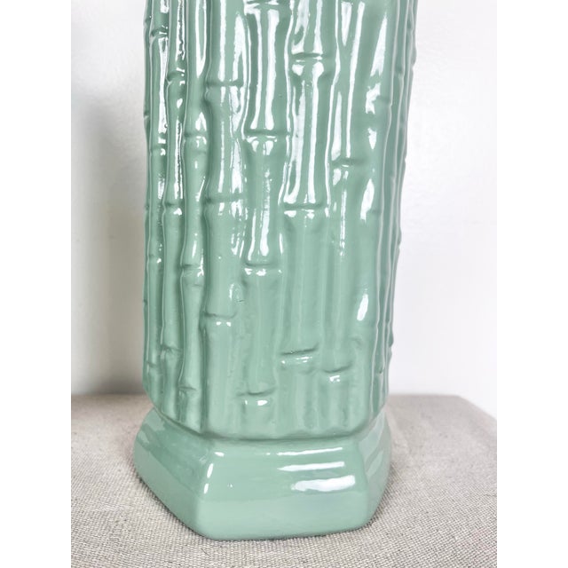 Late 20th Century Newly Lacquered Vintage Faux Bamboo Lamps- A Pair For Sale - Image 5 of 6
