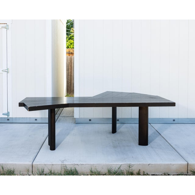 Mid-Century Modern Charlotte Perriand Ventaglio Table for Cassina, Black-Stained Oak, No. 171 For Sale - Image 3 of 17