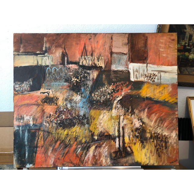 Yonia Fain, Jewish Mexican Avant Garde Fiesta of Guadalupe Expressionist Oil Painting, c.1940's For Sale - Image 4 of 12