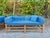 Mid-Century Modern Pair of Mid-Century Modern Pine Frame Benches/Daybeds With Blue Upholstery For Sale - Image 3 of 8