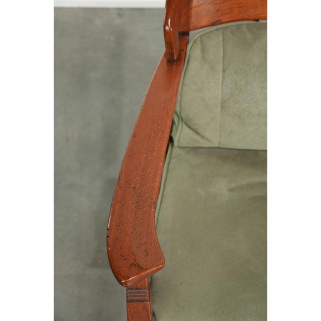 Green Art Nouveau Dining Chairs with Suede Upholstery from Schuitema, Set of 8 For Sale - Image 8 of 18