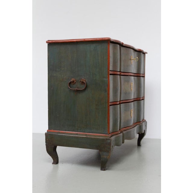 Antique Baroque Danish Green Chest of Drawers, 1730s For Sale - Image 18 of 18