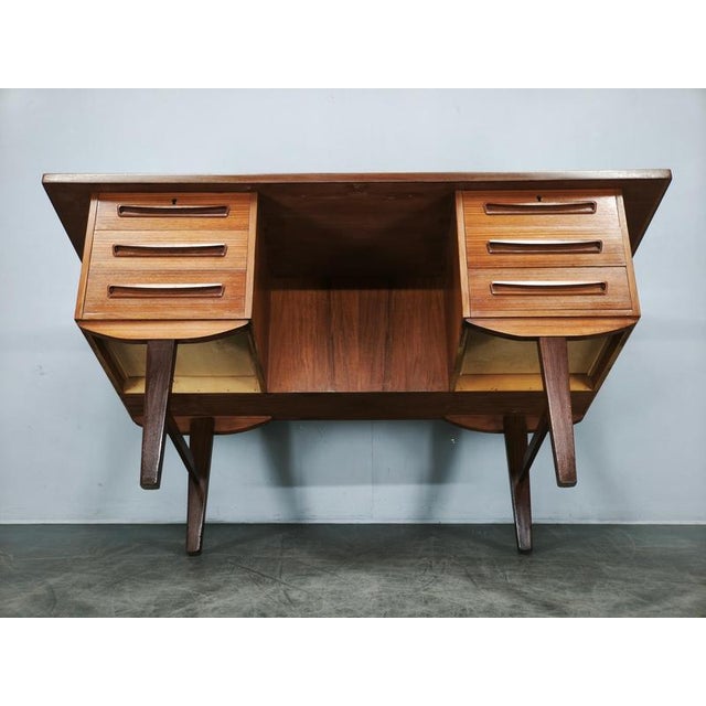 Danish Modern Teak Executive Desk by J. Svenstrup for A.P. Møbler, 1960s For Sale - Image 3 of 18
