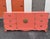 Hollywood Regency 1960s Hollywood Regency Asian-Inspired Dresser in Tucson Coral Lacquer With Brass Hardware – 72” Credenza For Sale - Image 3 of 10