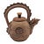 Chinese Stoneware Dragon Teapot With Sculptural Handle & Spout, 9" For Sale