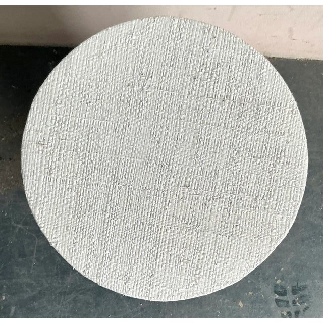 Late 20th Century Vintage Boho Painted Grasscloth Side Table For Sale - Image 5 of 5