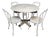 Wrought Iron Garden Table and Chairs, 1930s, Set of 5 For Sale