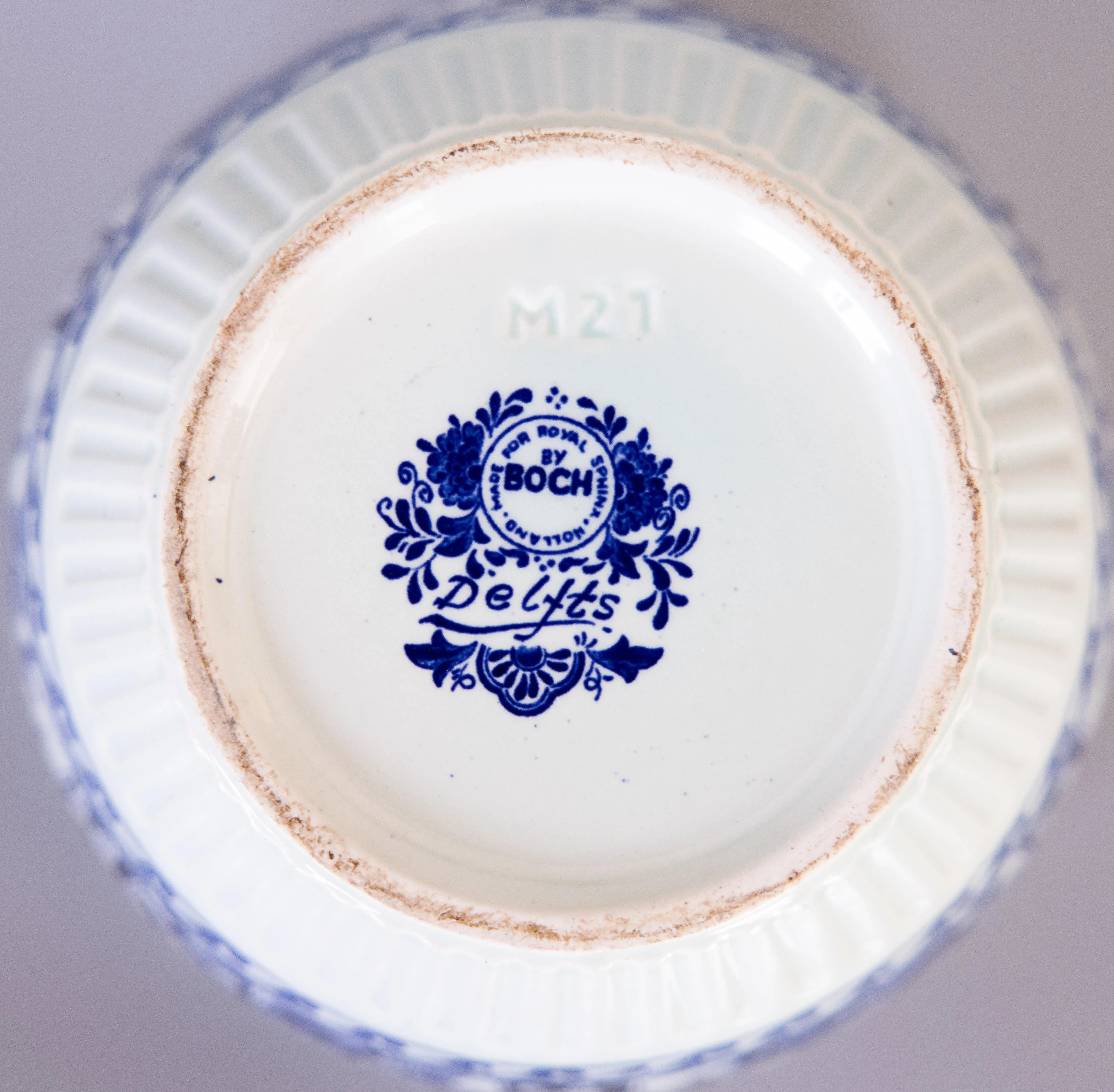 Vintage Dutch Delft Floral Cachepot Planter Jardiniere | Chairish