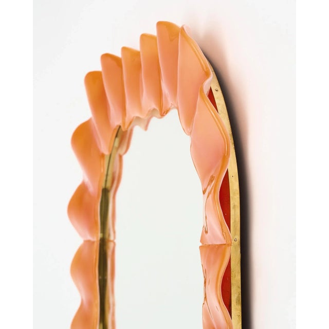 2020s Murano Glass Orange Mirror For Sale - Image 5 of 9