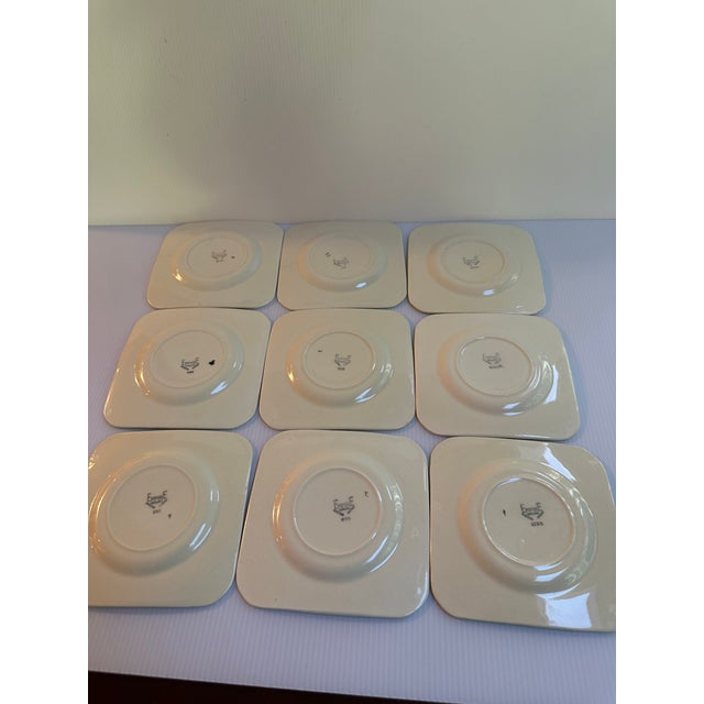 Ivory Vintage 1950s "Empire Shelton Ivory Plate"Manufacturer in England Set of Nine(9) Square 5.5" Plates For Sale - Image 8 of 9