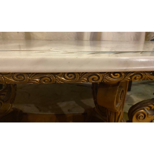 1960s 1960s Italian Hand Etched Marble Coffee Table For Sale - Image 5 of 12
