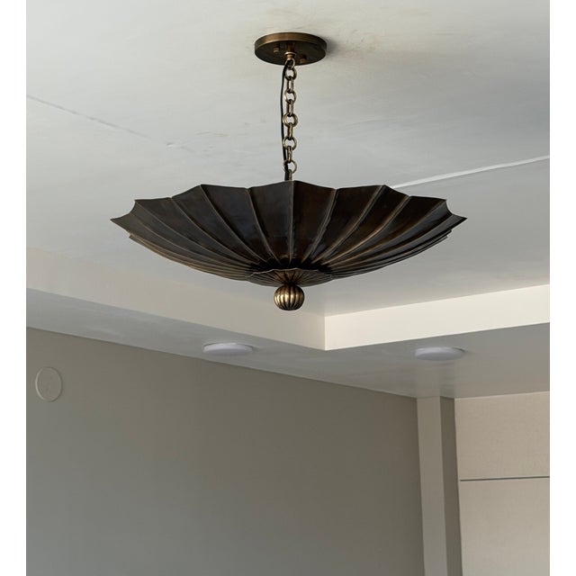 Contemporary Antique Brass Pendant Light, Handmade Vintage Ceiling Light Fixture For Sale - Image 3 of 14