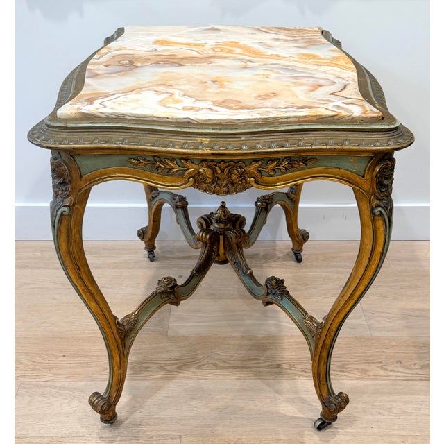 Late 19th Century Late 19th Century Louis XVI Style Table With Onyx Top For Sale - Image 5 of 14
