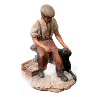 Hand Painted Figurine of Blacksmith's Rest from Richard Cooper & Co., Stratford Upon Avon, England, 1970s For Sale