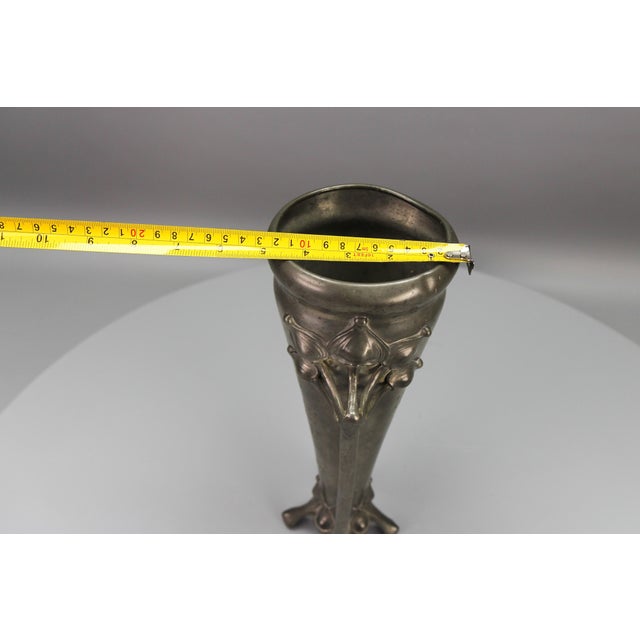 Art Nouveau Pewter Vase with Plant Motifs, Early 20th Century For Sale - Image 16 of 18