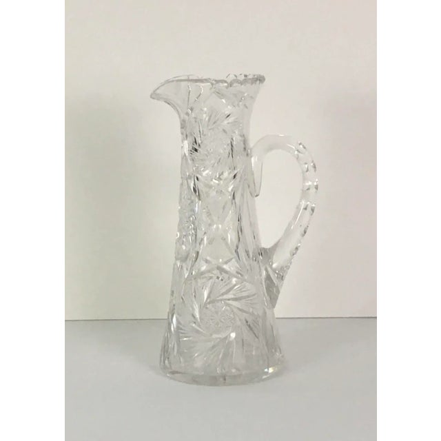 Transparent Vintage American Brilliant Period Large Saw Pitcher For Sale - Image 8 of 9