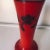 Mid-Century Modern Vintage Red Glass,Silver Overlay Floral Design Vase For Sale - Image 3 of 6
