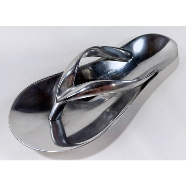 Vintage Silver Toned Sandal Catchall Dish Trinket Tray For Sale - Image 4 of 7