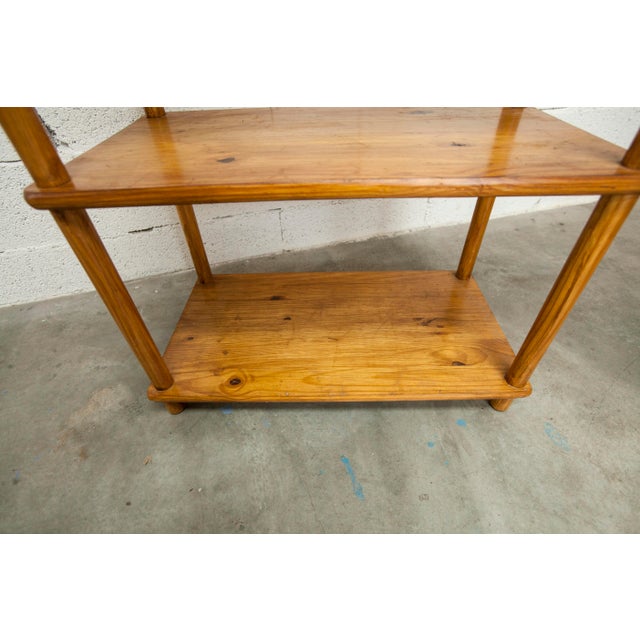 Scandinavian Rectangular Shelf in Pine with Round Pencil Legs, 1960s For Sale - Image 10 of 18