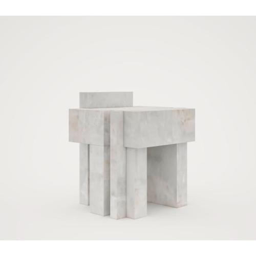 Contemporary Auguste Piece 06 White Onyx Limited Edition Stool by Tristan Montabord-Marc For Sale - Image 3 of 7