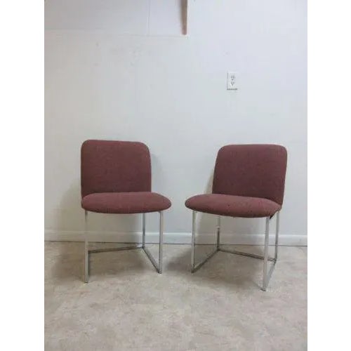 Mid-Century Chrome Cube Floating Side Chairs - A Pair For Sale - Image 11 of 11
