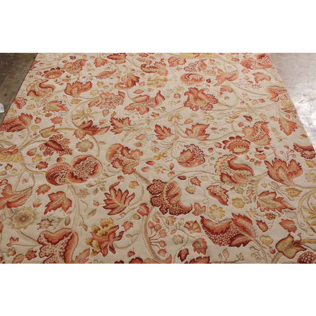 Rug & Kilim Rug & Kilim’s Tudor Style Rug in Beige, Red & White Floral Pattern For Sale - Image 4 of 8