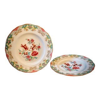 Rare Antique Minton Decorative Chinoiserie Plates Made Exclusively for Bordier Geneva, Set of 2 For Sale