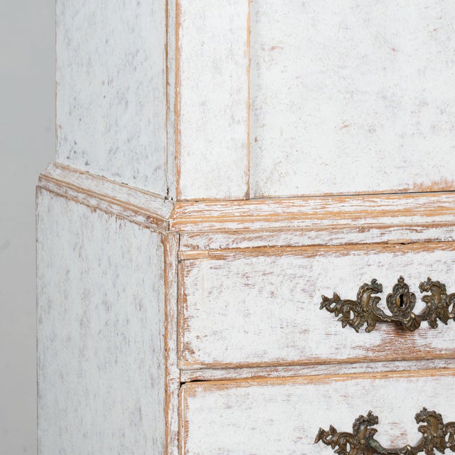 Wood Late 18th Century Swedish White Gustavian Wedding Cabinet For Sale - Image 7 of 17