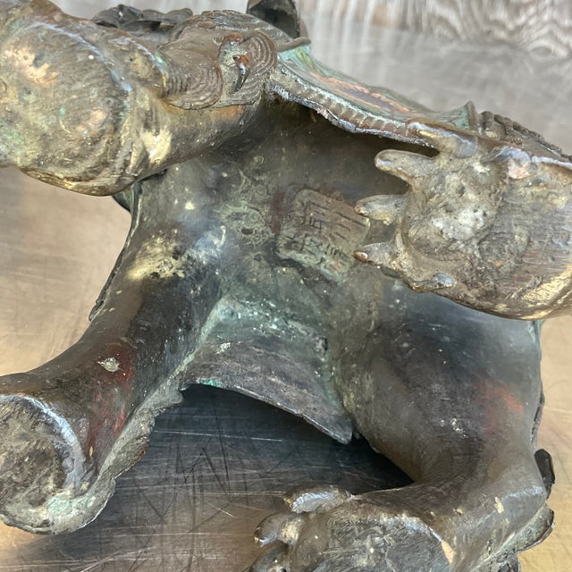Vintage Asian Patinated Foo Dogs - a Pair For Sale In West Palm - Image 6 of 7