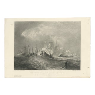 After J.M.W. Turner, Prince of Orange Landing at Torbay, 1850, Engraving For Sale
