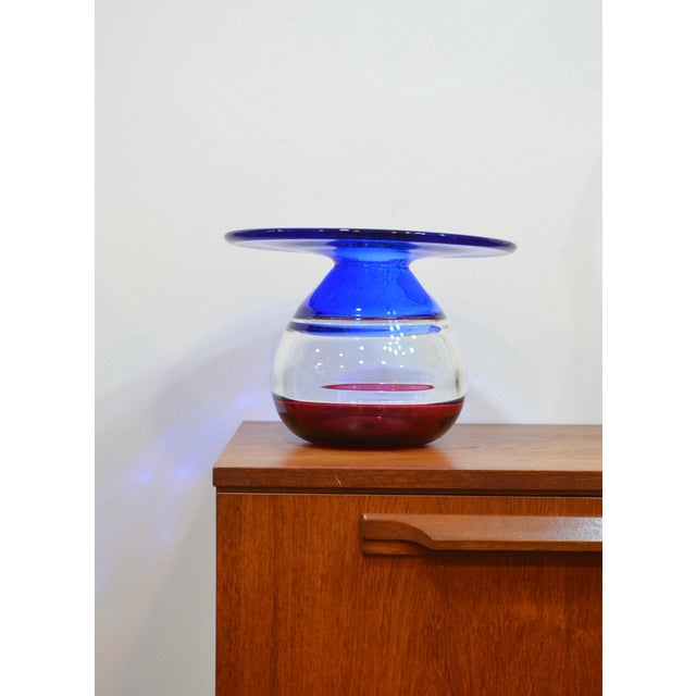 Large Vintage Vase in Blown Glass, 1980s For Sale - Image 7 of 11