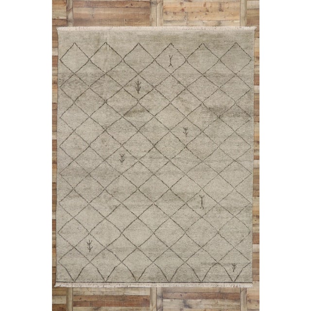 Earth-Tone Moroccan Area Rug - 09'04 X 12'01 For Sale - Image 9 of 10