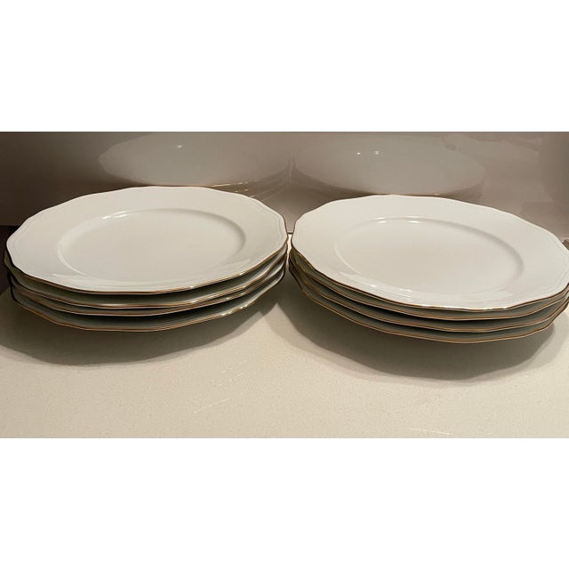 White Late 20th Century Mikasa Gold Coin Dinner Plates - Set of 8 For Sale - Image 8 of 12