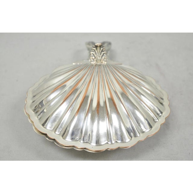 Silver Vintage English Regency Silver Plated Clam Shell Table Butler Serving Dish For Sale - Image 8 of 17