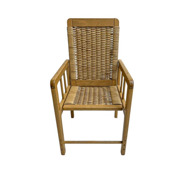 Scandinavian Style Wood and Wicker Children's Chair, 1970s For Sale - Image 6 of 9
